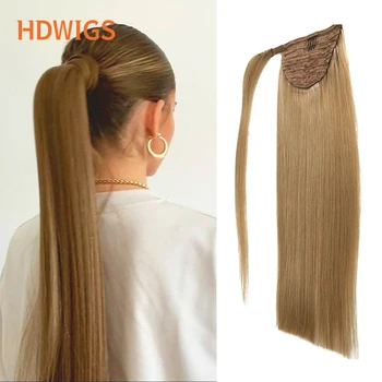 HDWIGS הקוקו תוסף טבעי 100% שיער אדם הזנב ישר תוספות שיער אדם Ombre צבע עטוף שבצבוץ של תחום פיאה.